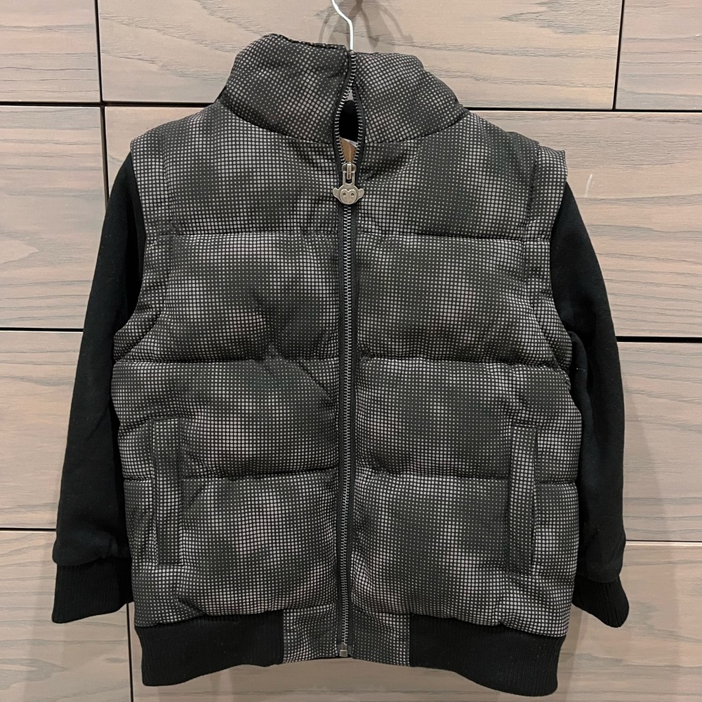New w Tags APPAMAN Boys Turnstile Puffer Best Jacket in Digital Black Boys Sz 5